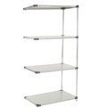 Nexel 5 Tier Solid Stainless Steel Shelving Add-On Unit, 36W x 18D x 74H A18367SS5